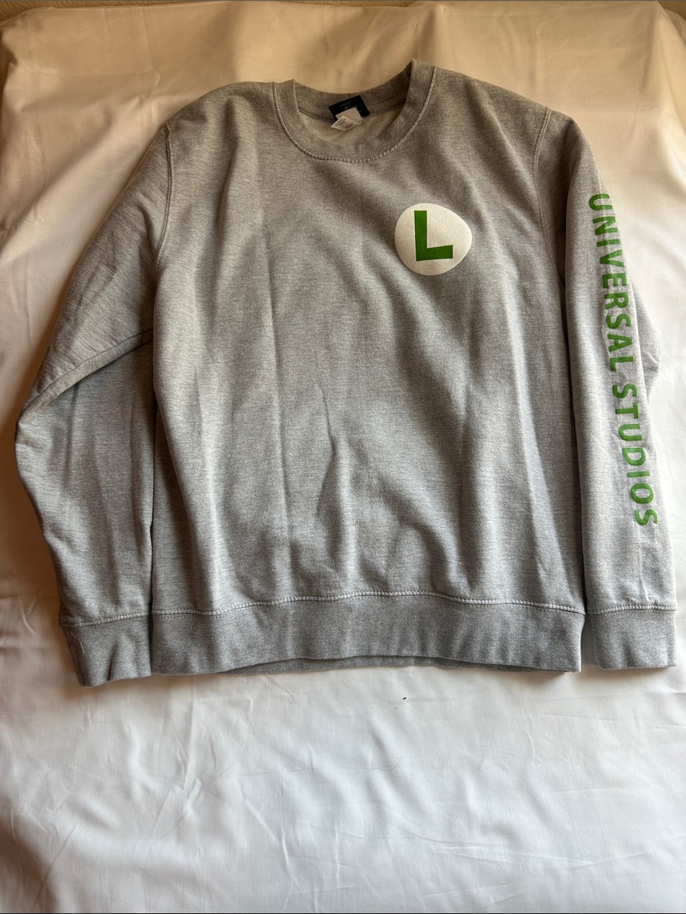 Universal Studios Gray Crewneck Sweatshirt with Green Logo